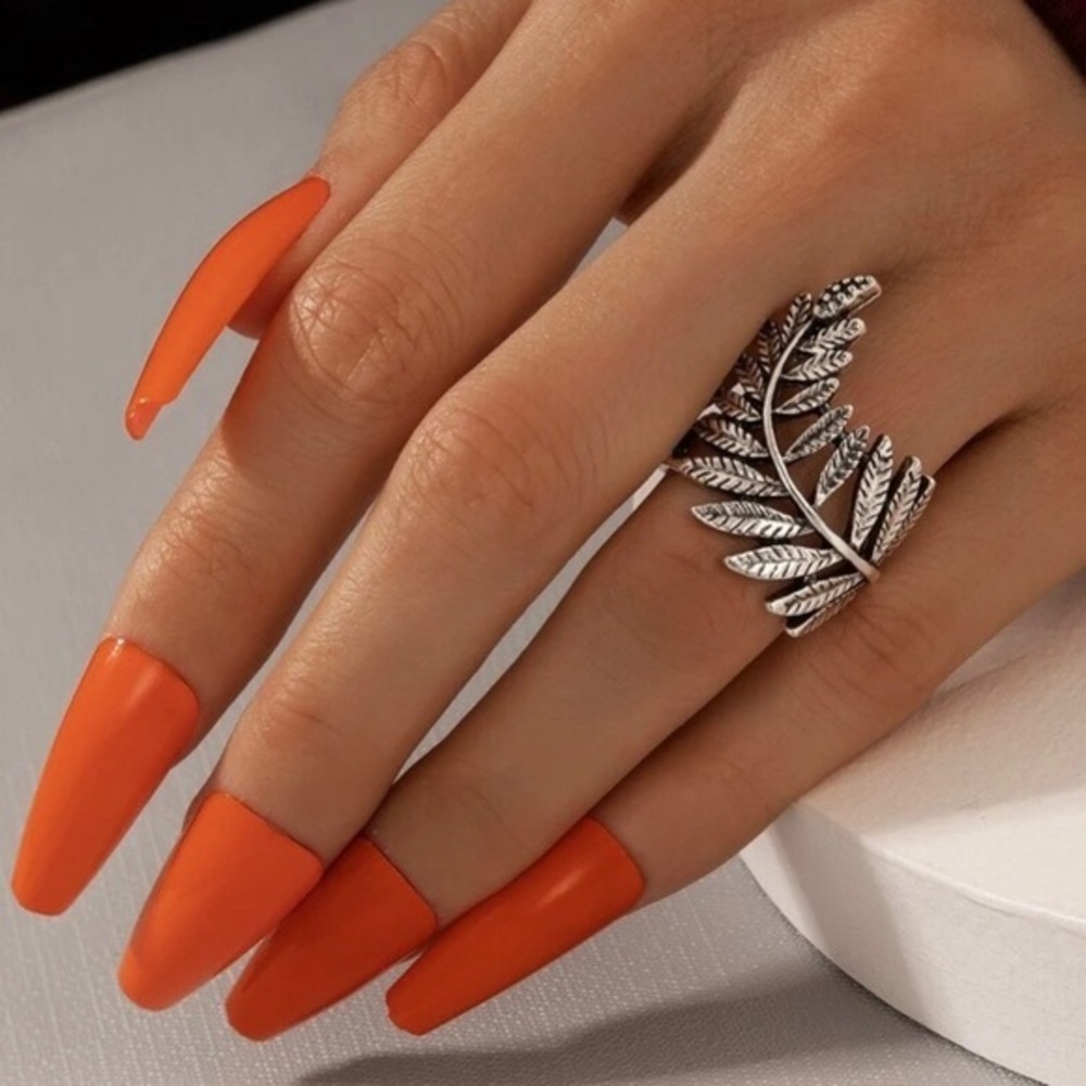 Silver Leaf Statement Ring